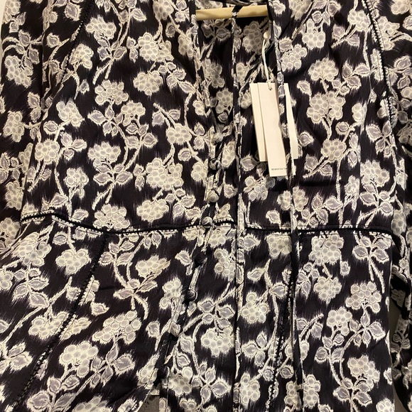 Rebecca Taylor Alicia Top Long Sleeve Buttoned Floral Blouse Size 8 NWT - Picture 4 of 15